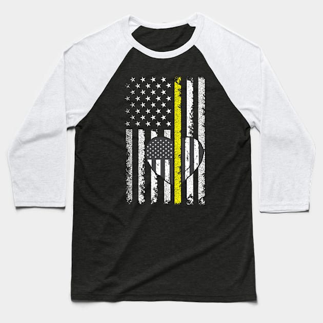 thin yellow line flag Baseball T-Shirt by Jandjprints